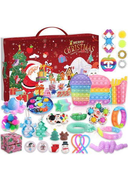 B Tarzı Noel Için 24 Fidget Oyuncaklı Fidget Takvimi Sürpriz Kutusu Anti Oyuncaklar Yılbaşı Hediyesi Anti Seti (Yurt Dışından)