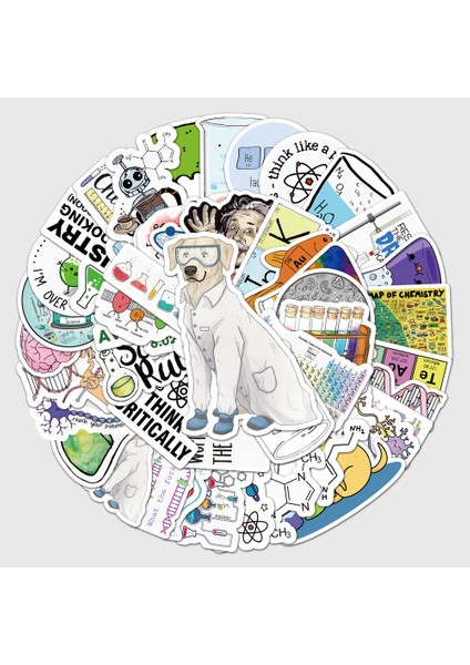 A-50 Adet Tarzı Bilim Laboratuvarı Kimya Stickerları Komik Bilim Insanları Köpek Sticker'ı Dıy Laptop Valiz Defter Motosiklet Çıkartmalar Çocuk Oyuncakları Için (Yurt Dışından) fiyatları