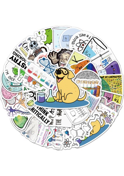 A-50 Adet Tarzı Bilim Laboratuvarı Kimya Stickerları Komik Bilim Insanları Köpek Sticker'ı Dıy Laptop Valiz Defter Motosiklet Çıkartmalar Çocuk Oyuncakları Için (Yurt Dışından) modelleri