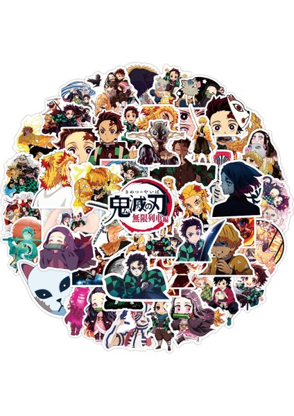 50 Da Ge Stili Demon Slayer Kimetsu No Yaiba Anime Çıkartmalar Kaykay Sticker Laptop Motosiklet Bagaj Çocuk Hediye Oyuncak Çıkartma (Yurt Dışından)