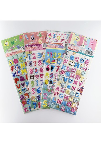 Sayılar ve Harfler Stili Çocuklar Için 3D Uzay Gezegen Desenli Kabarcık Köpük Etiket Seti - Hediye Için Kendin Yap Süsleme Sticker (Yurt Dışından)