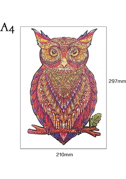 A4 Kahverengi Baykuş Stili Yetişkinler ve Çocuklar Için Ahşap Hediye Kutusuyla 3D Ahşap Oyuncaklar Gizemli Hayvan Şekilli Renkli Ahşap Yapbozlar Oyunu (Yurt Dışından)