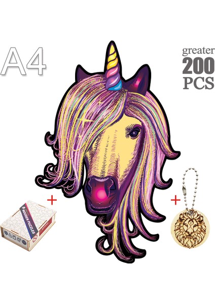 Djs-12-A4 Stili Yetişkinler Için Ahşap Bulmacalar Ahşap Unicorn Bulmaca Oyunu Hayvan Şekilli Parçalar Ile, Benzersiz Ahşap Unicorn Bulmaca Oyunu (Yurt Dışından)