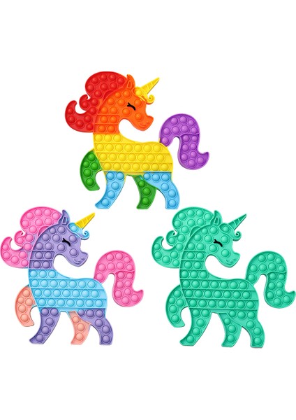 Bir Stil Gülümse Unicorn Silikon Itme Kabarcık Oyuncak Oyun Seti Için Fidget Toys Paketi - Yetişkin ve Çocuklar Için (Yurt Dışından)