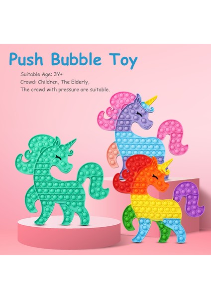 Bir Stil Gülümse Unicorn Silikon Itme Kabarcık Oyuncak Oyun Seti Için Fidget Toys Paketi - Yetişkin ve Çocuklar Için (Yurt Dışından)