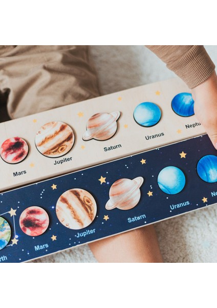 C Stili Çocuklar Güneş Sistemi Tepsi Yapboz Ahşap Oyuncaklar Montessori Uzay Gezegenler Bulmaca Oyunları Güneş Dünya Bilim Eğitici Oyuncaklar Hediye (Yurt Dışından)