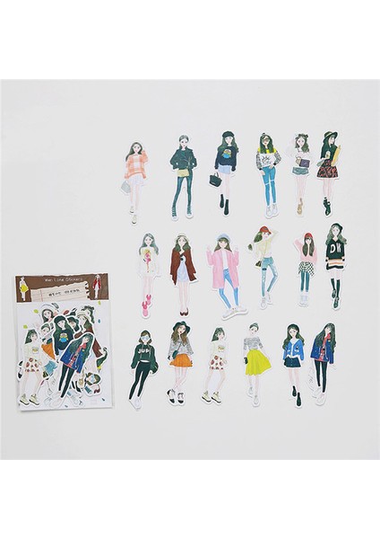 NO.217 Stili Sevimli Kızlar Stickerler Scrapbooking El Kitabı Su Geçirmez Güzellik Moda Kız Etiket Laptop Çocuklar Çocuk Defteri Etiketleri Pegatinas (Yurt Dışından)