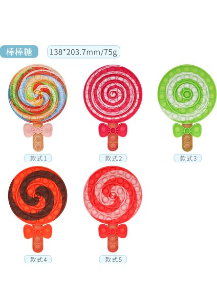 N16-240384 Stili Yeni Popet Fidget Oyuncaklar Sevimli Donut Lolipop Anti- Oyuncaklar Çocuklar Yetişkinler Için Duyusal Fidget Oyuncak Seti Itme Pop (Yurt Dışından)