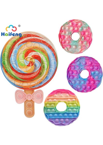 N16-240388 Stili Yeni Popet Fidget Oyuncaklar Sevimli Donut Lolipop Anti- Oyuncaklar Çocuklar Yetişkinler Için Duyusal Fidget Oyuncak Seti Itme Pop (Yurt Dışından)