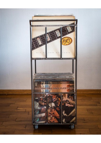 Plaklık Plak Düzenleyici Metal Organizer Kitaplık - Mat siyah fiyatları