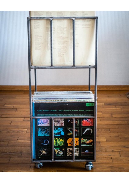 Plaklık Plak Düzenleyici Metal Organizer Kitaplık - Mat siyah modelleri