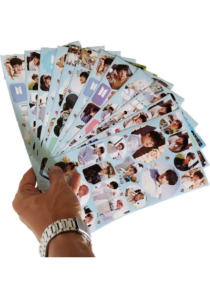 12 Yaprak Stili Süper Yıldız Band Sticker Paketi Army Bomb Oyuncak Kız Erkek Bagaj Kaykay Motosiklet Dizüstü Bilgisayar Su Geçirmez Sticker Seti (Yurt Dışından)