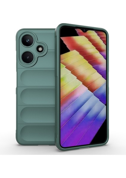 Honor Magic 7 Lite Ile Uyumlu Kılıf Tpu Oyuklu Arka Yüzey Z-Etnik Esnek Silikon Kapak Honor Magic 7 Lite Için O-Tto Prime Silikon Kılıf Koyu Yeşil