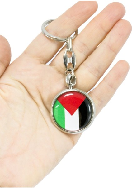 Filistin Bayrağı Anahtarlık, Çift Taraflı Bombeli fiyatları