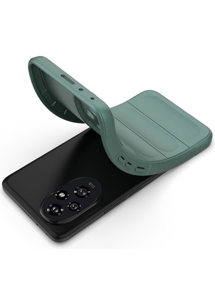 Honor 200 Pro Ile Uyumlu Kılıf Tpu Oyuklu Arka Yüzey Z-Etnik Esnek Silikon Kapak Honor 200 Pro Için O-Tto Prime Silikon Kılıf Koyu Yeşil fiyatları