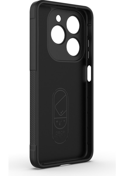 Tecno Spark 20C Ile Uyumlu Kılıf Tpu Oyuklu Arka Yüzey Z-Etnik Esnek Silikon Kapak Tecno Spark 20C Için O-Tto Prime Silikon Kılıf Siyah