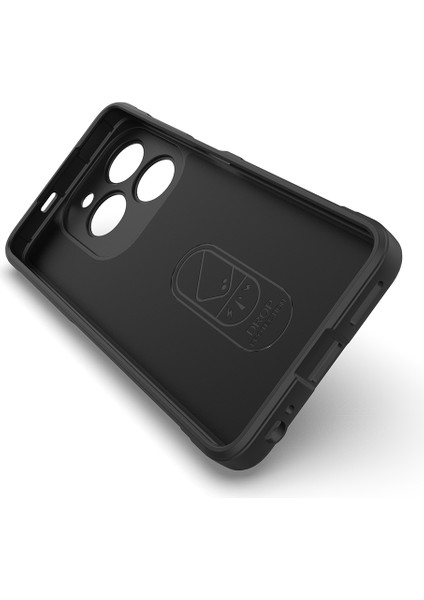 Tecno Spark 20C Ile Uyumlu Kılıf Tpu Oyuklu Arka Yüzey Z-Etnik Esnek Silikon Kapak Tecno Spark 20C Için O-Tto Prime Silikon Kılıf Siyah