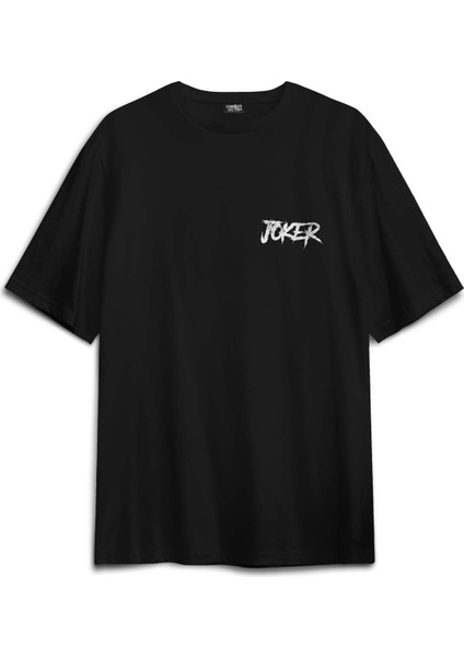 Joker Gülüş Joker Film Movie Pamuklu Baskılı Oversize T-Shirt Siyah Unisex Tişört