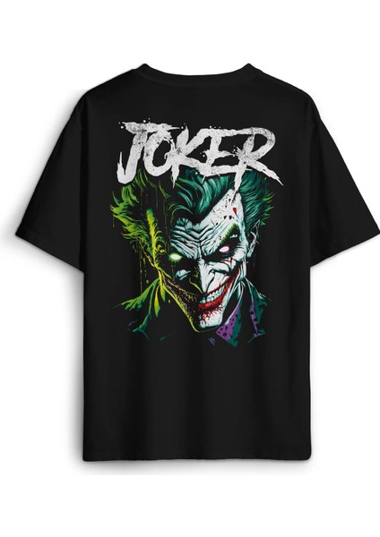 Joker Gülüş Joker Film Movie Pamuklu Baskılı Oversize T-Shirt Siyah Unisex Tişört fiyatları