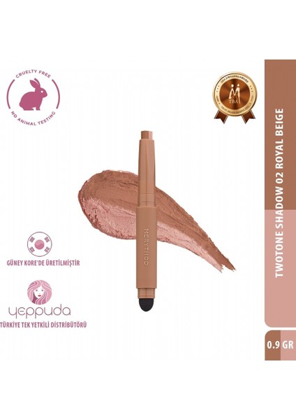 Twotone Shadow 02 Royal Beige - Çift Tonlu, Süngerli Far Kalemi