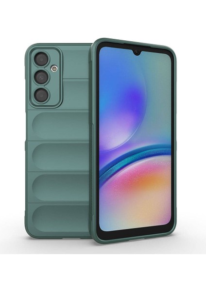Samsung Galaxy A05S Ile Uyumlu Kılıf Tpu Oyuklu Arka Yüzey Z-Etnik Esnek Silikon Kapak Samsung Galaxy A05S Için O-Tto Prime Silikon Kılıf Koyu Yeşil