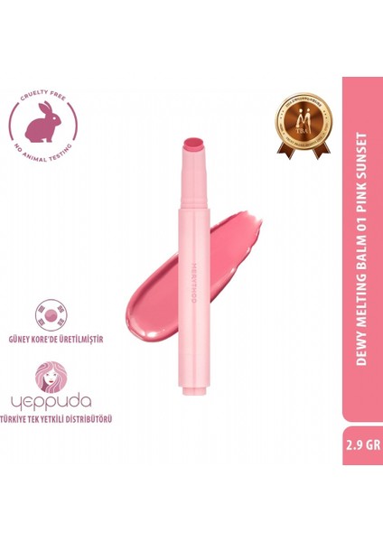 Dewy Melting Balm 01 Pink Sunset - Yoğun Nemlendirici ve Parlak Bitişli Dudak Balmı