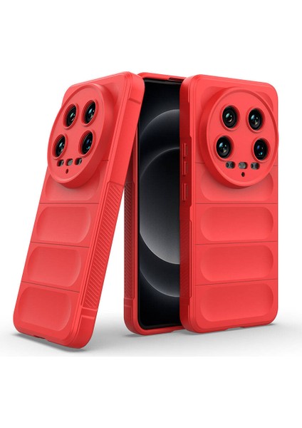 Xiaomi Mi 14 Ultra Ile Uyumlu Kılıf Tpu Oyuklu Arka Yüzey Z-Etnik Esnek Silikon Kapak Mi 13 Ultra Için O-Tto Prime Silikon Kılıf Kırmızı