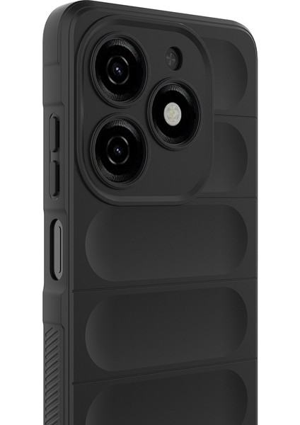 Tecno Spark 20C Ile Uyumlu Kılıf Tpu Oyuklu Arka Yüzey Z-Etnik Esnek Silikon Kapak Tecno Spark 20C Için O-Tto Prime Silikon Kılıf Lacivert