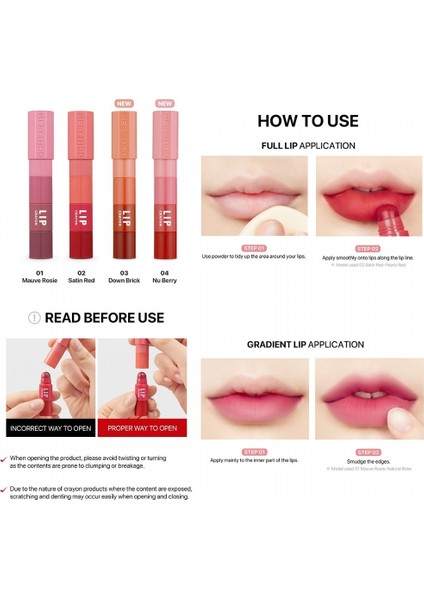Reeledge Lip Crayon 01 Mauve Rosie - 4 Renkli Lip Crayon