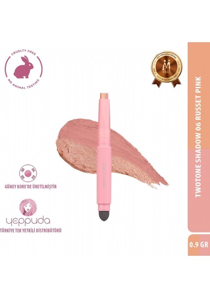 Twotone Shadow 06 Russet Pink - Çift Tonlu, Süngerli Far Kalemi
