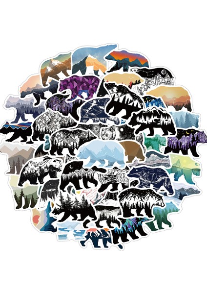 50 Adet Açık Ayı Tarzı Orman Yürüyüşü Kamp Stickerları Doğa Seyahat Manzarası Çıkartma Sticker Telefon Laptop Su Şişesi Için Dıy Pegatinas (Yurt Dışından)