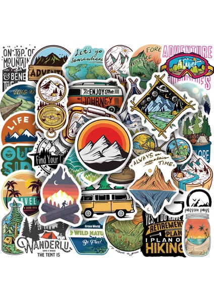 50 Adet Açık Ayı Tarzı Orman Yürüyüşü Kamp Stickerları Doğa Seyahat Manzarası Çıkartma Sticker Telefon Laptop Su Şişesi Için Dıy Pegatinas (Yurt Dışından) fiyatları