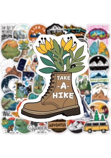 50 Adet Açık Ayı Tarzı Orman Yürüyüşü Kamp Stickerları Doğa Seyahat Manzarası Çıkartma Sticker Telefon Laptop Su Şişesi Için Dıy Pegatinas (Yurt Dışından) modelleri