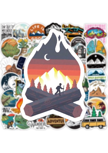 50 Adet Açık Ayı Tarzı Orman Yürüyüşü Kamp Stickerları Doğa Seyahat Manzarası Çıkartma Sticker Telefon Laptop Su Şişesi Için Dıy Pegatinas (Yurt Dışından) indirimleri