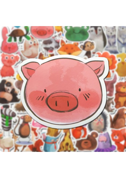 Tzj2 Stili Pcs Jdm Karışık Stiller Sevimli Suluboya Hayvan Çıkartmaları Laptop Kaykay Bilgisayar Gitar Çocuklar Çizgi Film Sticker Etiket Oyuncak (Yurt Dışından)