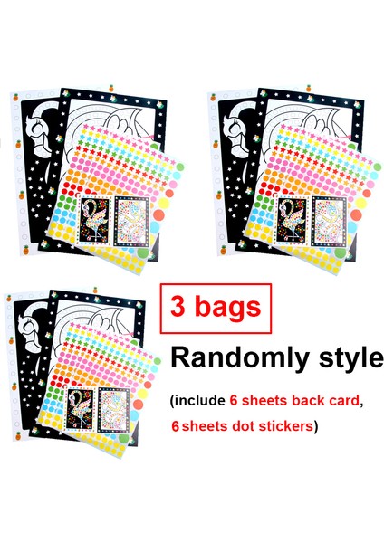 3 Çanta Stili Çocuklar Için Sevimli Karikatür Hayvan Bulmaca Nokta Sticker Kendin Yap Oyuncaklar Eğitici Hediye (Yurt Dışından)