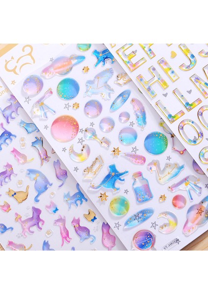 B-6 Stili Eğlenceli Fantastik Çizgi Film Çıkartmalar Bronzlaşma 3D Çevre Dostu Cep Telefonu Günlüğü El Kitabı Çıkartma Malzemesi Çocuk Hediyeleri (Yurt Dışından) fiyatları