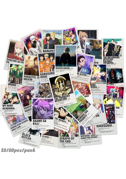 25 Adet-02 Tarzı Pcs Japon Haikyuu Jujutsu Kaisen Anime Sticker'ları Sk8 Hunter x Hunter Decal Laptop Valiz Telefon Sticker'ı (Yurt Dışından)