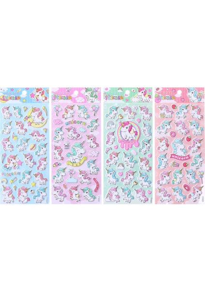 Rastgele 2 Sayfa Stili Sevimli 3D Renkli Bebek Çocuk Unicorn Ingilizce Kelimeler Dekor Sticker El Sanatları Çıkartmalar Süper Sticker Kitabı Çocuklar Için Hediye (Yurt Dışından) fiyatları
