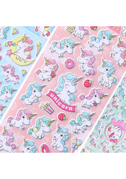 Rastgele 2 Sayfa Stili Sevimli 3D Renkli Bebek Çocuk Unicorn Ingilizce Kelimeler Dekor Sticker El Sanatları Çıkartmalar Süper Sticker Kitabı Çocuklar Için Hediye (Yurt Dışından) modelleri