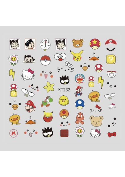 C 1 Adet Tarzı Pokemon Pikachu Mario Çocuk Çizgi Film Tırnak Sticker Japon Sevimli Anime Figür Tasarım Aksesuar Çıkartmalar Dekorasyon Yapıştırıcı Oyuncaklar (Yurt Dışından) modelleri