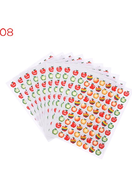 No.8 Stili Çocuklar Için Yıldız Gülümseme Yüzü Altın Flash Etiket Ödül Sticker Seti - 10 Sayfa (Yurt Dışından)