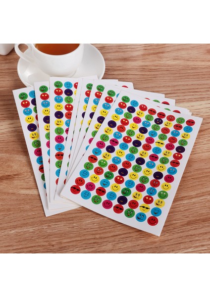No.8 Stili Çocuklar Için Yıldız Gülümseme Yüzü Altın Flash Etiket Ödül Sticker Seti - 10 Sayfa (Yurt Dışından)