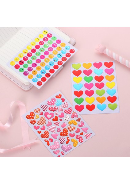 No.8 Stili Çocuklar Için Yıldız Gülümseme Yüzü Altın Flash Etiket Ödül Sticker Seti - 10 Sayfa (Yurt Dışından)