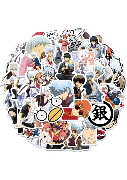 A-50 Adet Tarzı Pcs Komik Anime Gıntama Sticker Çocuklar Için Oyuncaklar Motosiklet Bagaj Laptop Bisiklet Kaykay Stickerları (Yurt Dışından)