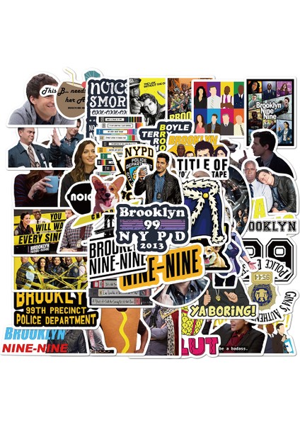 B-50 Adet Tarzı Brooklyn Nine-Nine Çıkartma Seti Dıy Stationery Sticker Skateboard Laptop Gitar Kask Graffiti Aufkleber (Yurt Dışından)
