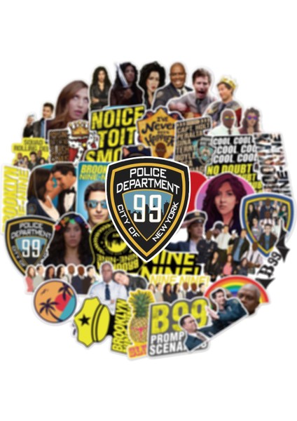 B-50 Adet Tarzı Brooklyn Nine-Nine Çıkartma Seti Dıy Stationery Sticker Skateboard Laptop Gitar Kask Graffiti Aufkleber (Yurt Dışından) fırsatları