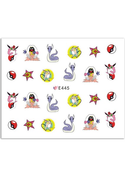 E 445 Stili Pokemon Pikachu Mario Çocuk Çizgi Film Tırnak Sticker Japon Sevimli Anime Figür Tasarım Aksesuar Çıkartmalar Dekorasyon Yapıştırıcı Oyuncaklar (Yurt Dışından)