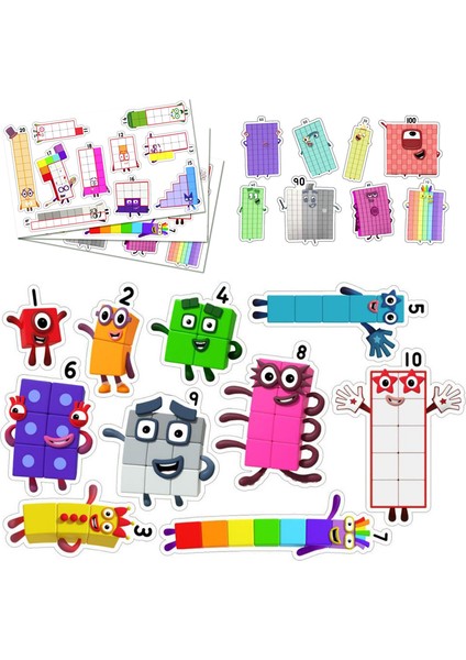 C(30-100) Stili Anime Numberblocks Sticker Çizgi Sayı Blokları Desen Dıy Grafiti Kupa Buzdolabı Bisiklet Dizüstü Bilgisayar Çıkartması Dekorasyon Çocuklar Çocuk Hediyesi (Yurt Dışından)