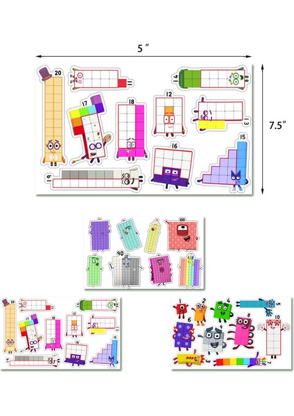 C(30-100) Stili Anime Numberblocks Sticker Çizgi Sayı Blokları Desen Dıy Grafiti Kupa Buzdolabı Bisiklet Dizüstü Bilgisayar Çıkartması Dekorasyon Çocuklar Çocuk Hediyesi (Yurt Dışından)